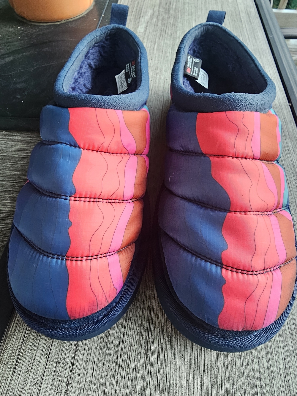 UGG Tasman LTA Cali Topo Puffer Slippers Ocean Blue Desert Dawn Men’s Size 10